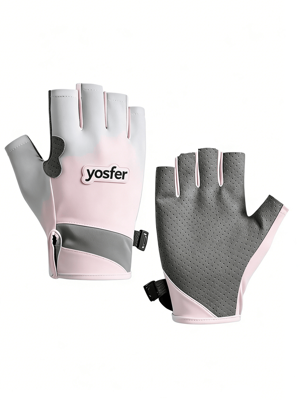Yosfer Blush Grey Breathable Half Finger Sports Gloves