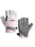 Yosfer Blush Grey Breathable Half Finger Sports Gloves