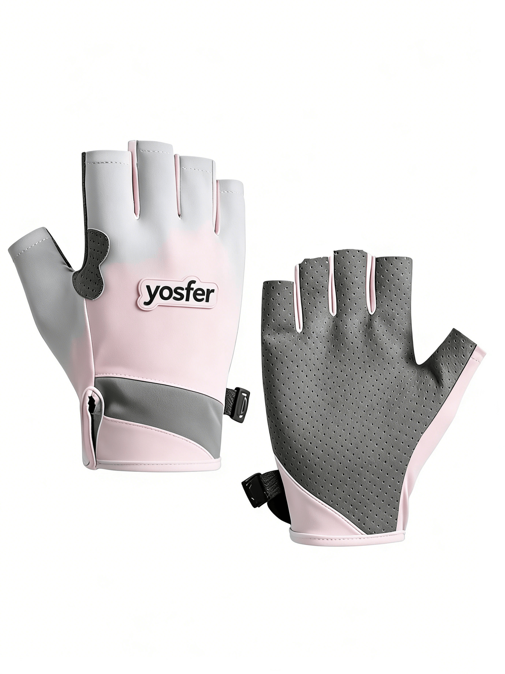 Yosfer Blush Grey Breathable Half Finger Sports Gloves