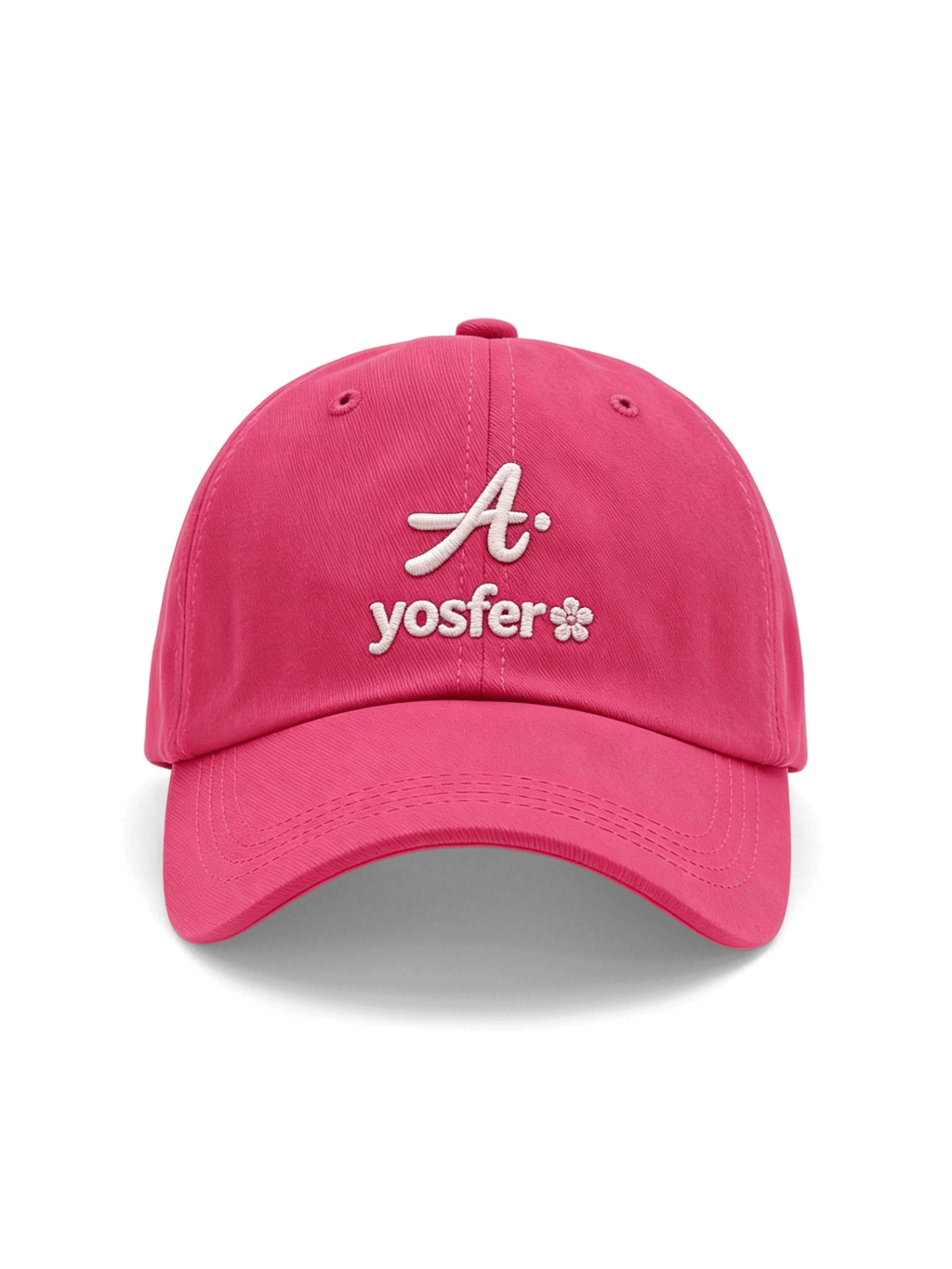 Yosfer Vibrant Pink A Logo Adjustable Baseball Cap