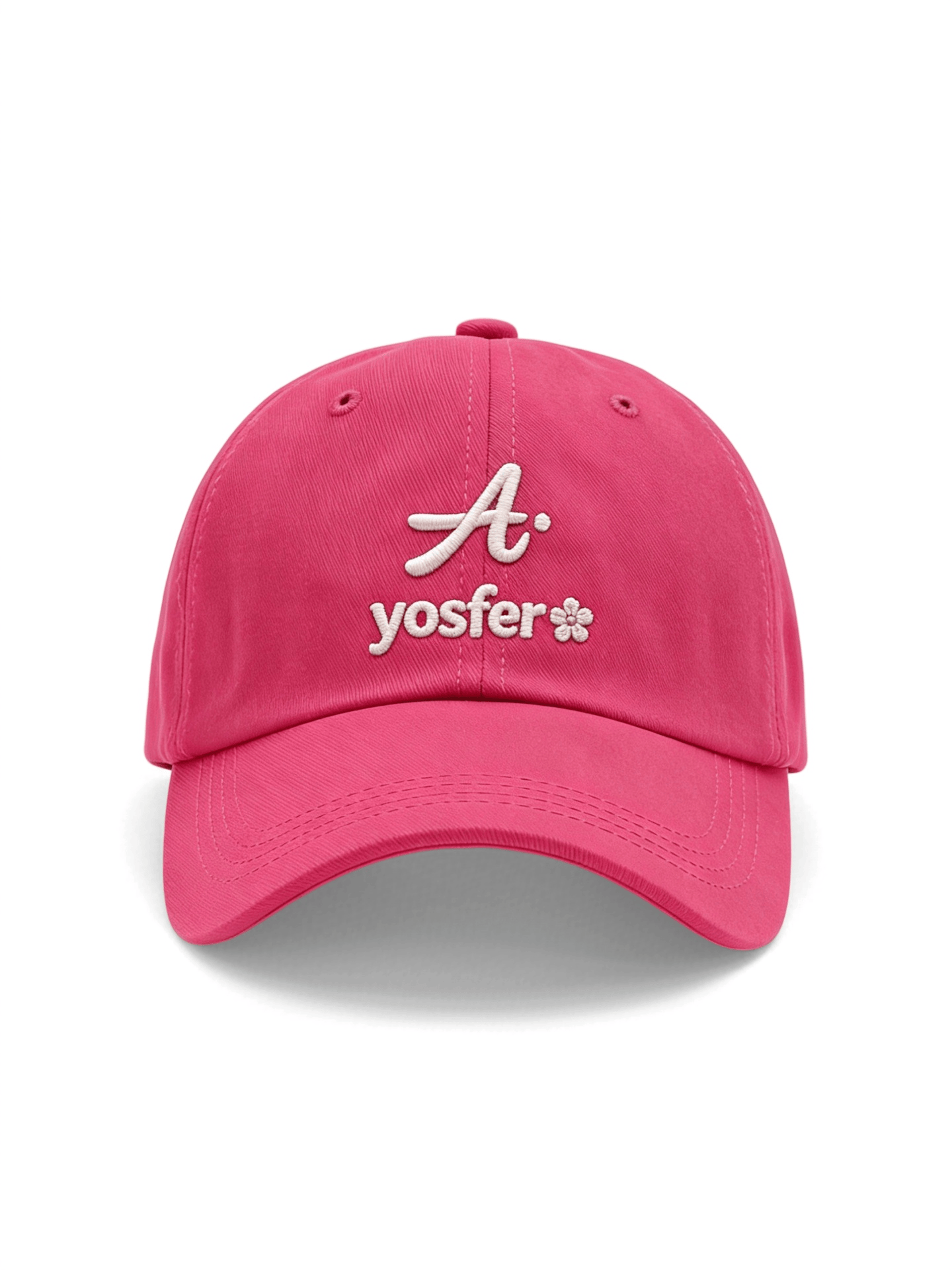 Yosfer Vibrant Pink A Logo Adjustable Baseball Cap