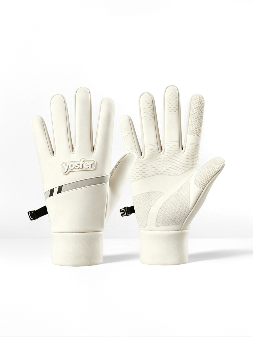 Yosfer Beige Non-Slip Full Finger Sports Gloves