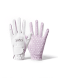 Yosfer Lavender White Heart Print Full Finger Sports Gloves