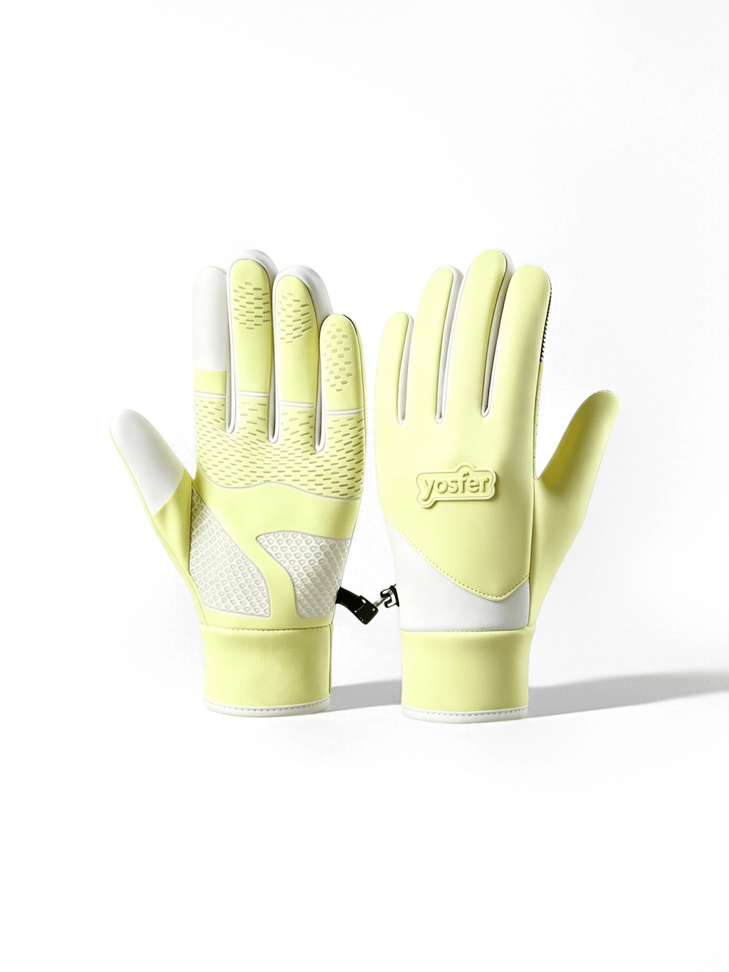 Yosfer Lemon Yellow Non-slip Touchscreen Full Finger Gloves