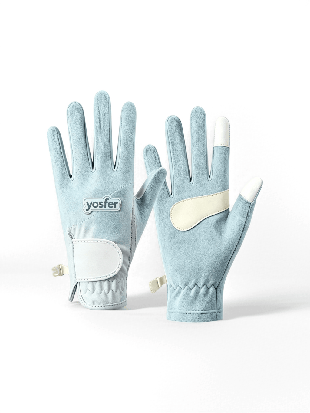Yosfer Pastel Blue Suede Non-slip Outdoor Gloves