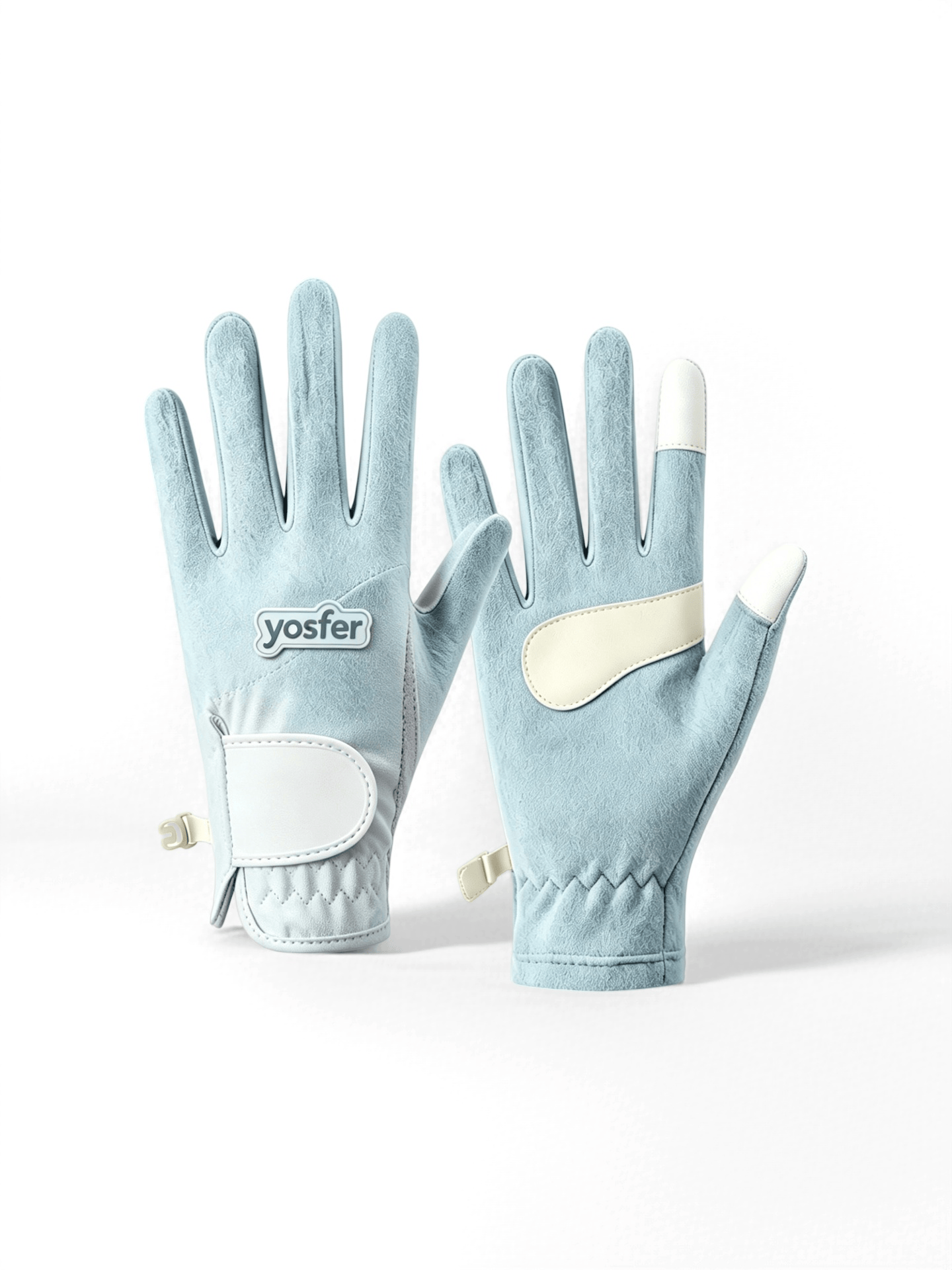 Yosfer Pastel Blue Suede Non-slip Outdoor Gloves