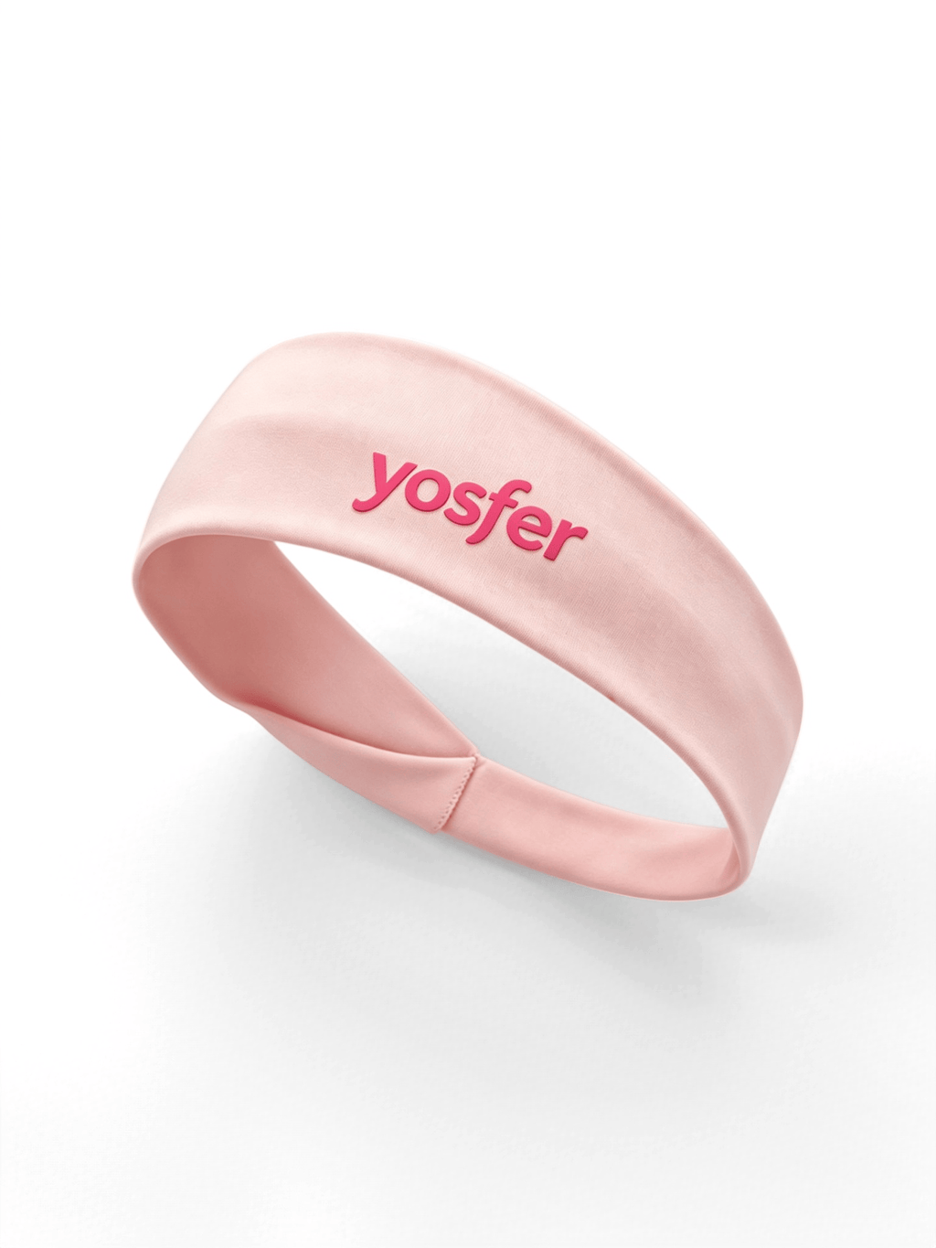 Yosfer Light Pink Logo Print Sports Headband
