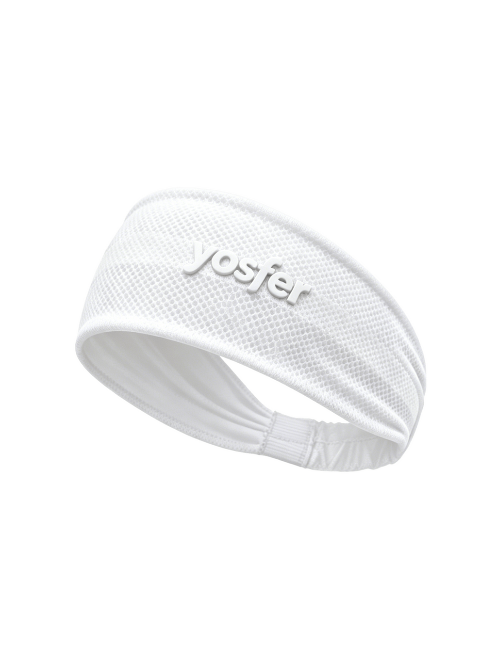 Yosfer White Mesh Fabric Elastic Workout Headband