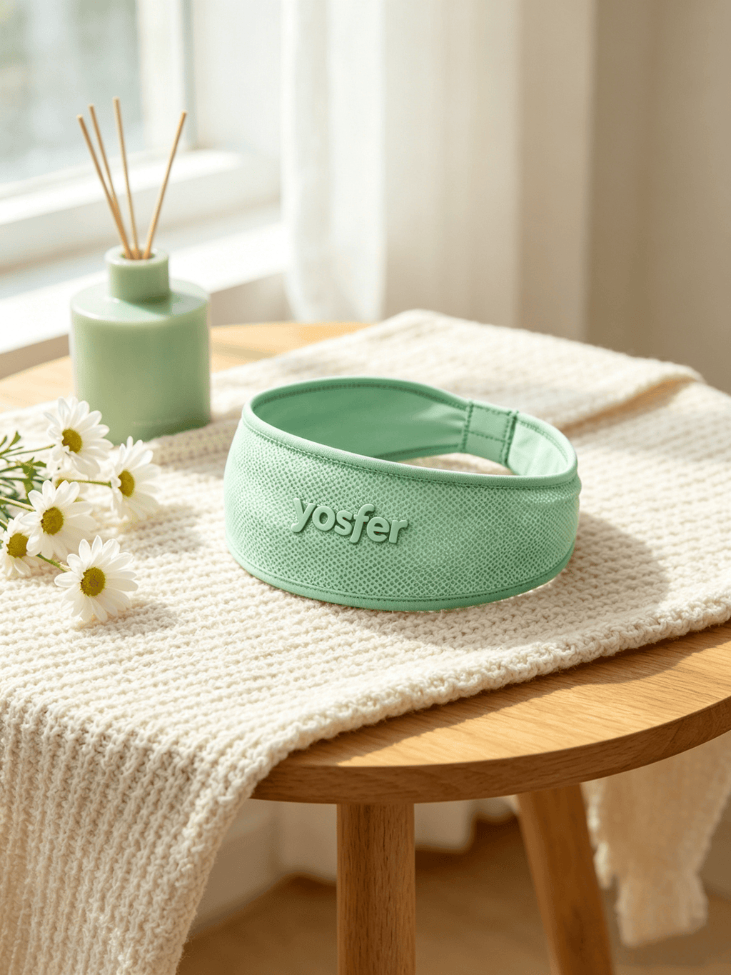 Yosfer Mint Green Breathable Mesh Sports Headband