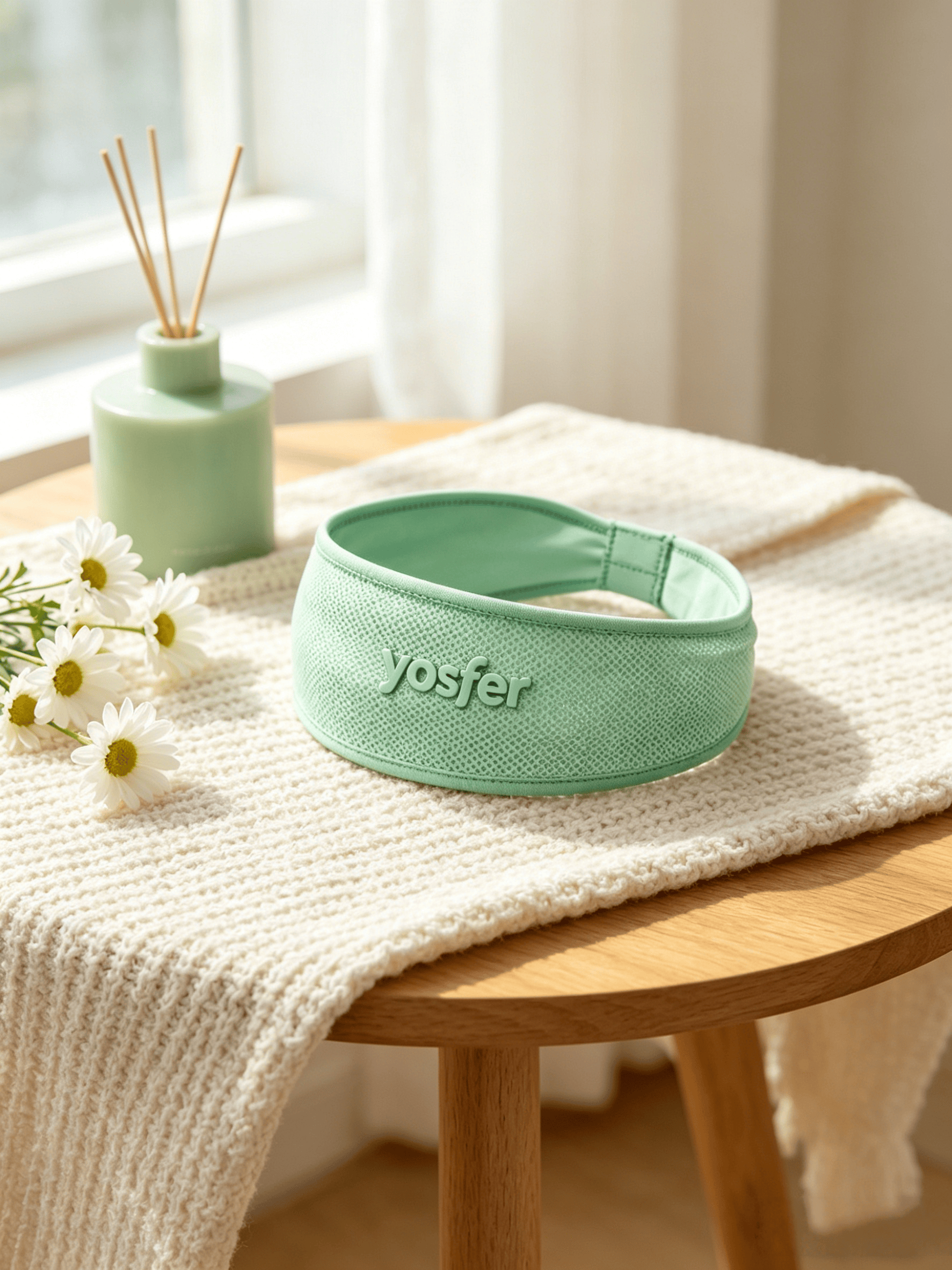 Yosfer Mint Green Breathable Mesh Sports Headband