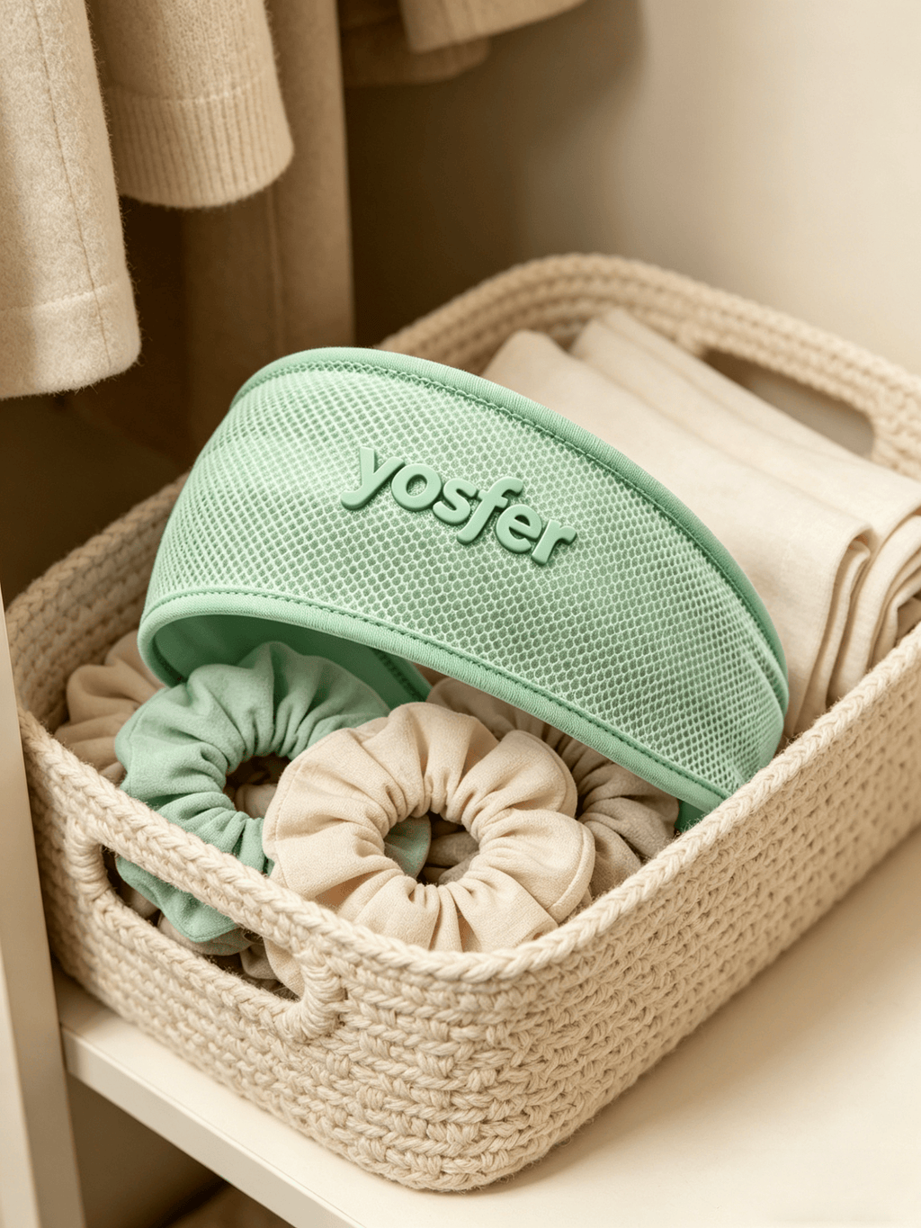 Yosfer Mint Green Breathable Mesh Sports Headband