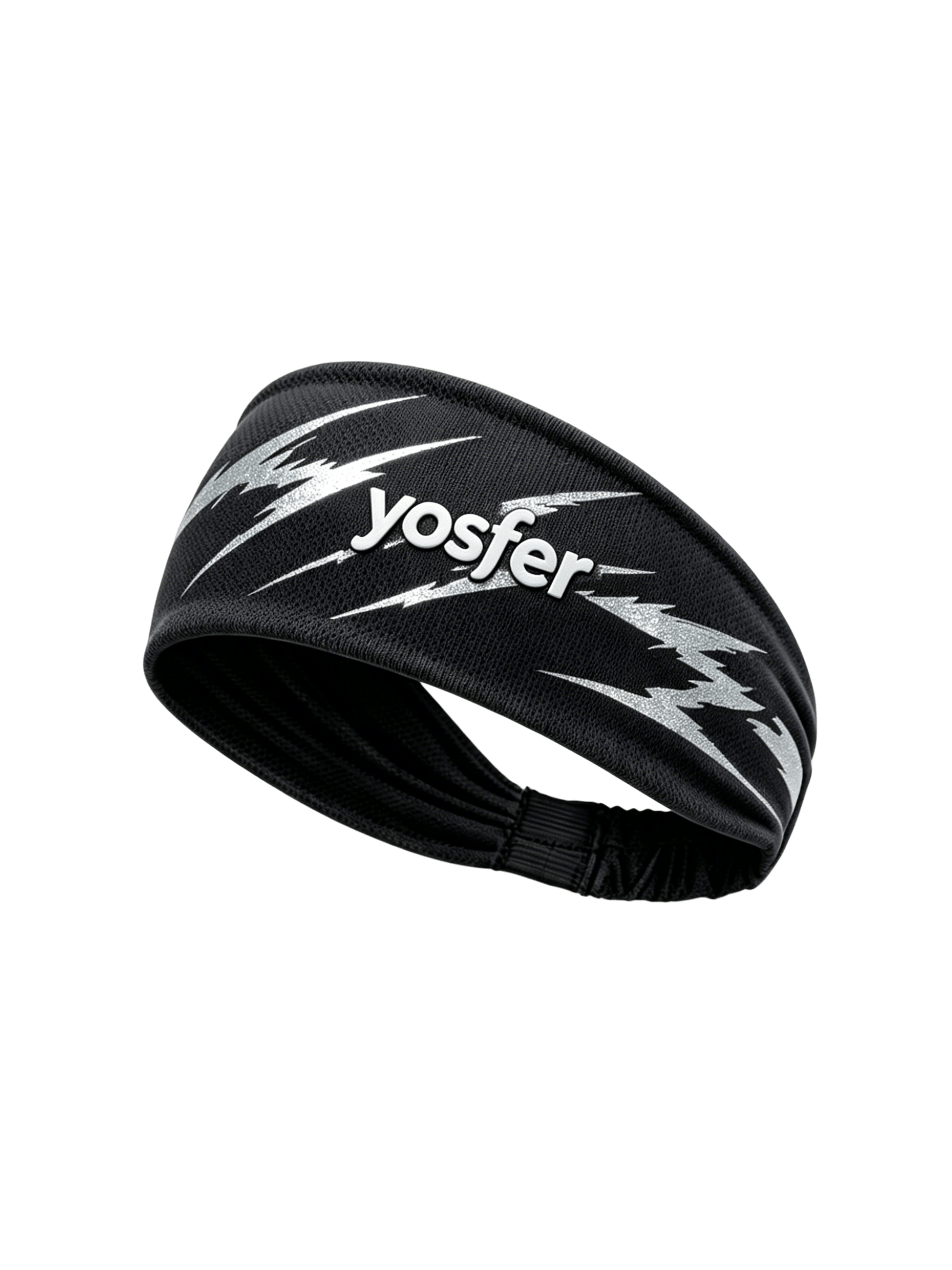 Yosfer Cool Black Lightning Print Breathable Fitness Headband