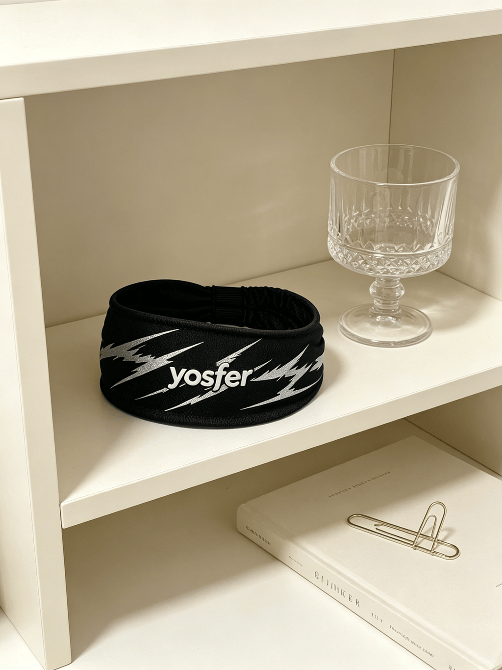 Yosfer Cool Black Lightning Print Breathable Fitness Headband
