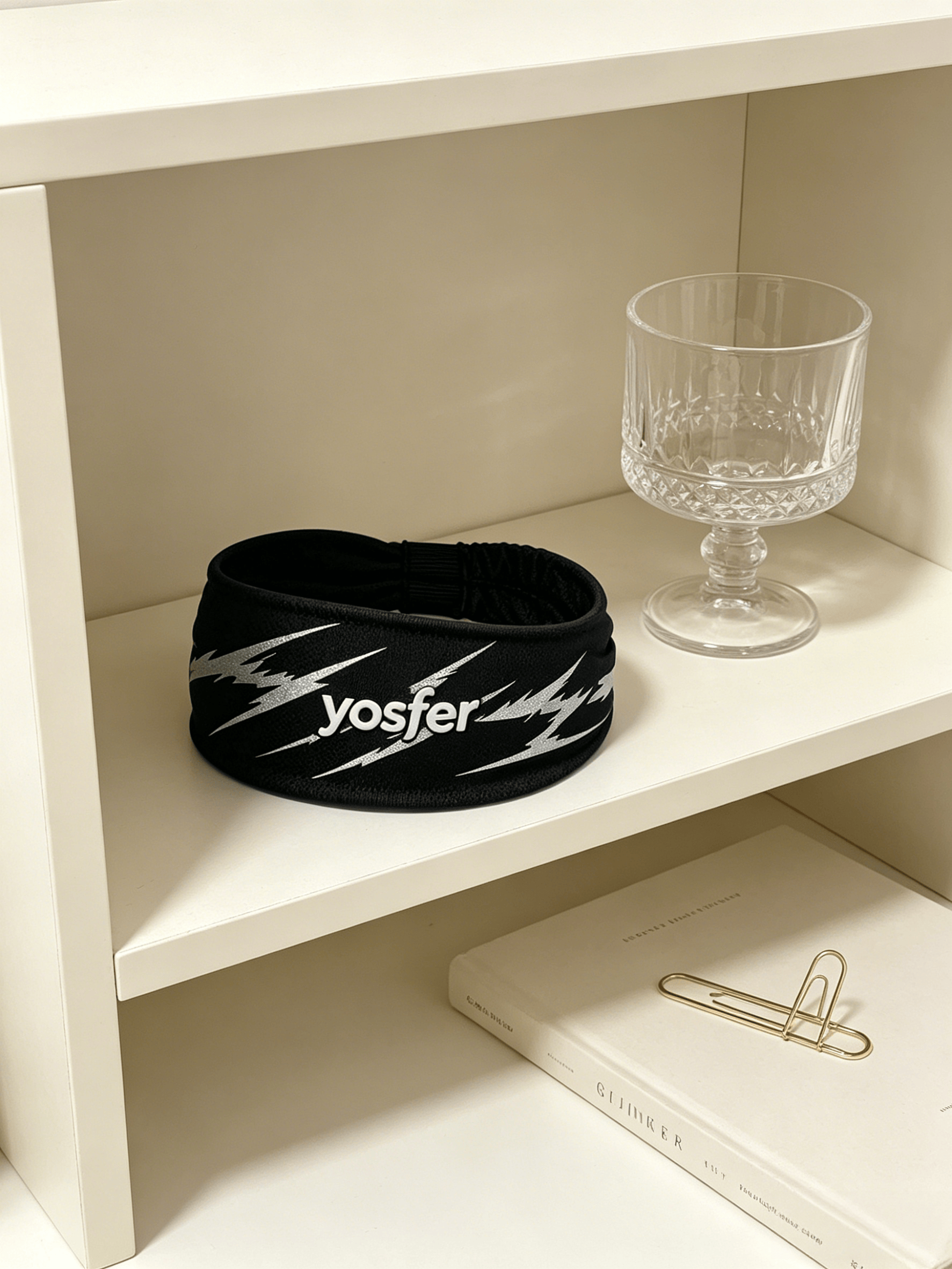 Yosfer Cool Black Lightning Print Breathable Fitness Headband