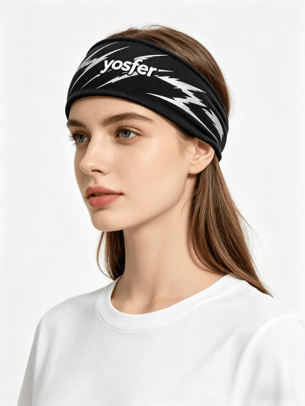 Yosfer Cool Black Lightning Print Breathable Fitness Headband