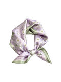 Yosfer Lavender Watercolor Daisy Print Satin Neckerchief
