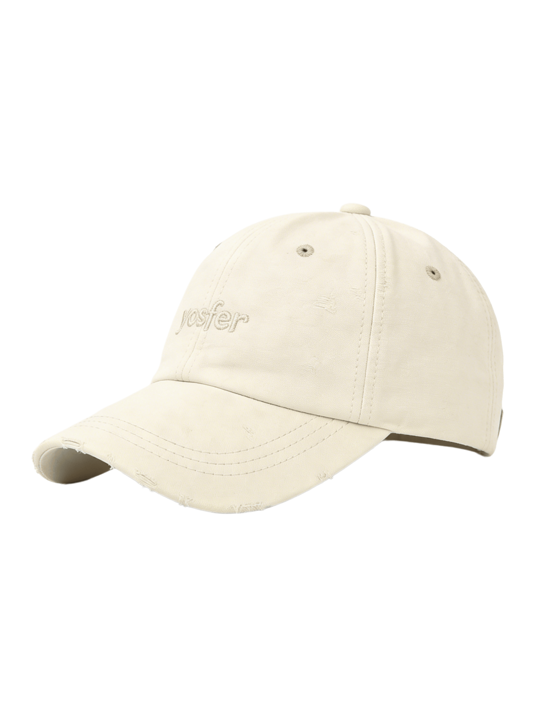 Yosfer Cream Washed Cotton Minimalist Cap