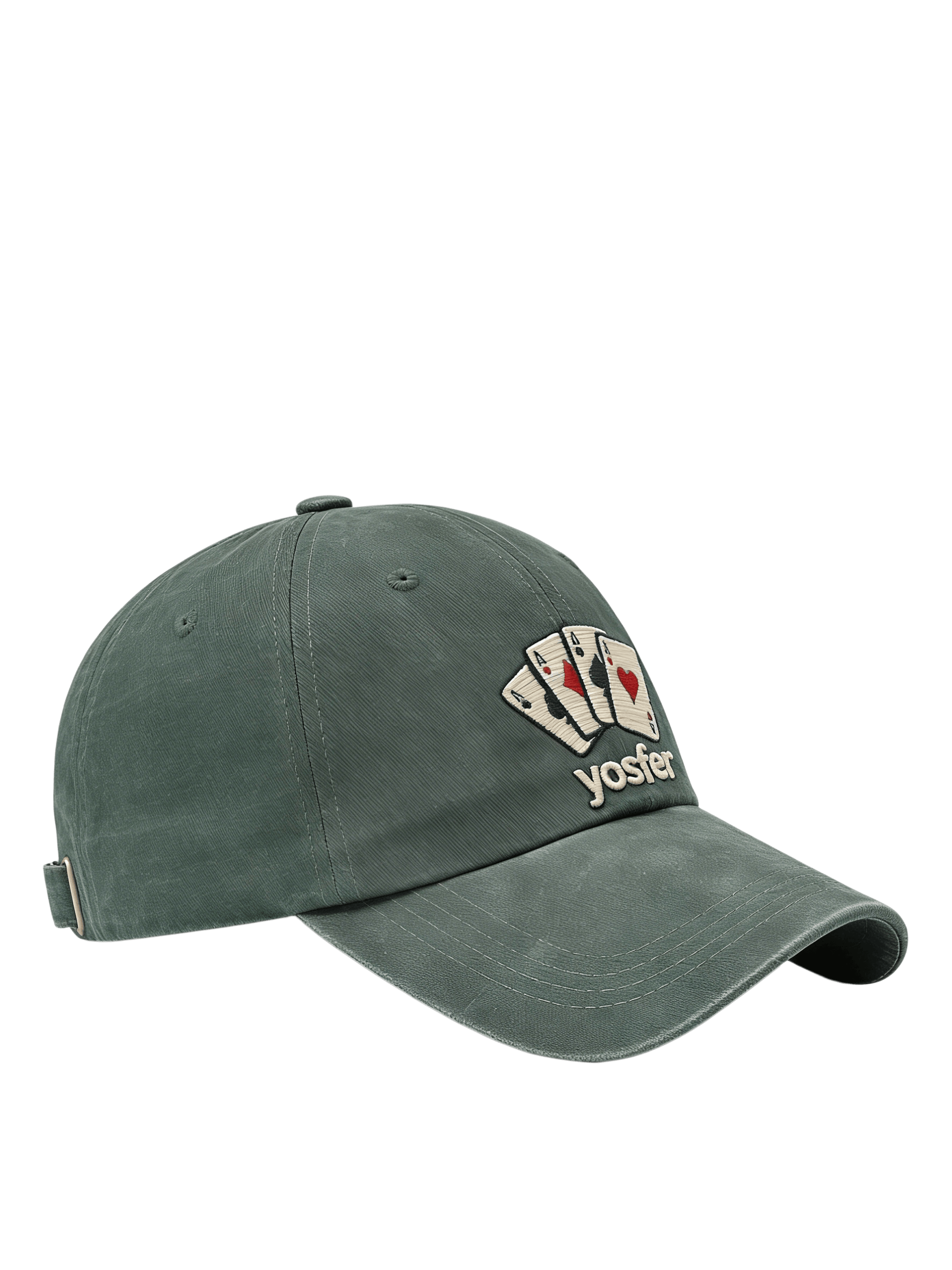 Yosfer Vintage Green Playing Cards Graphic Baseball Cap