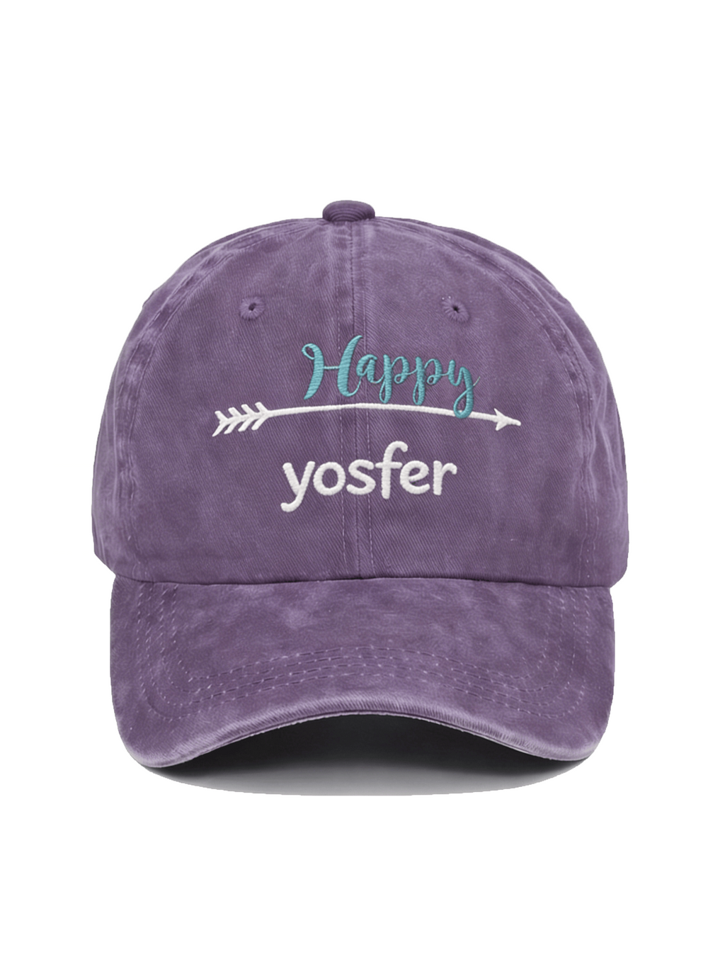 Yosfer Vintage Dusty Purple Happy Graphic Baseball Cap