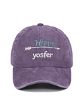 Yosfer Vintage Dusty Purple Happy Graphic Baseball Cap