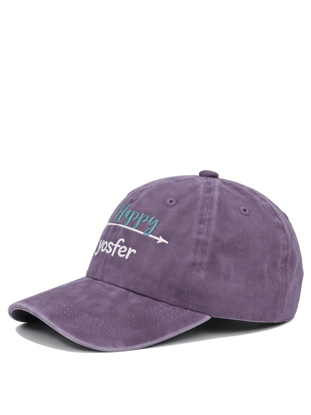 Yosfer Vintage Dusty Purple Happy Graphic Baseball Cap