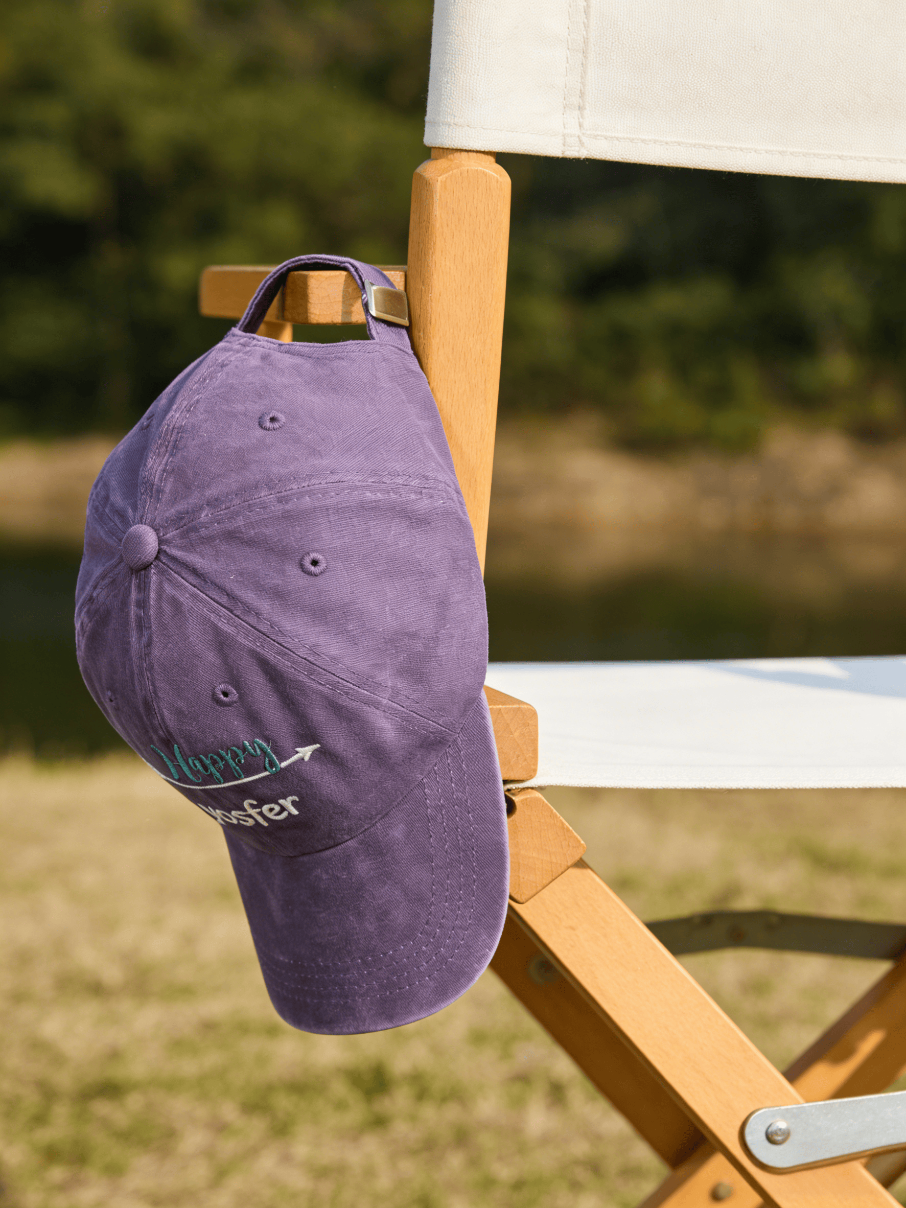 Yosfer Vintage Dusty Purple Happy Graphic Baseball Cap